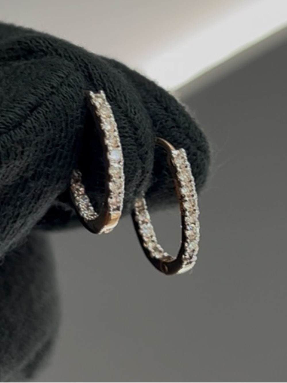 14k diamond hoop Bali